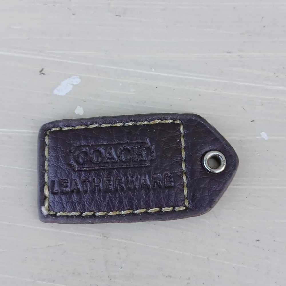 Coach Brown Leatherware Top Stitched Replacement Purse Handbag Hang Tag Charm 2